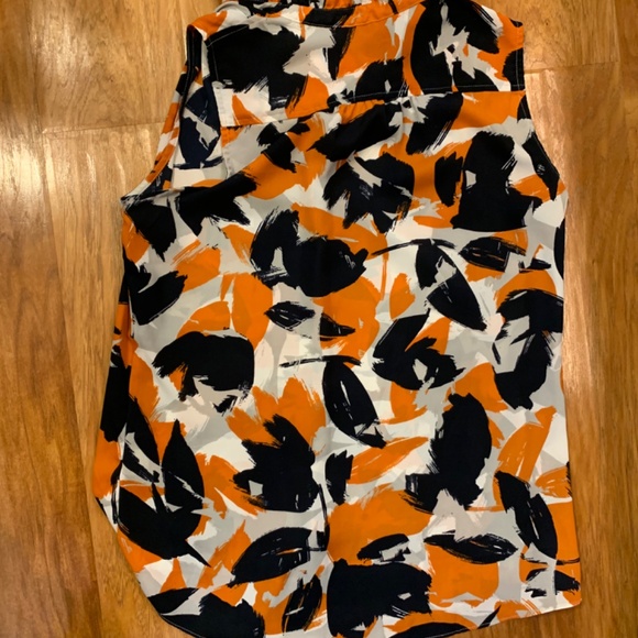 Banana Republic size medium tank top blouse orange and navy - Picture 2 of 4